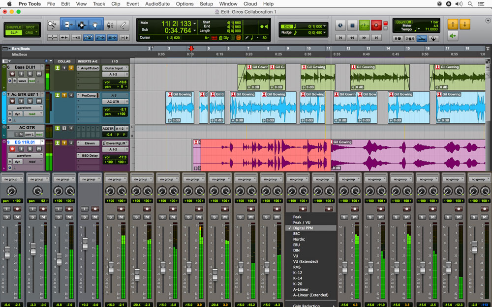 Protools Edit y Mix Window